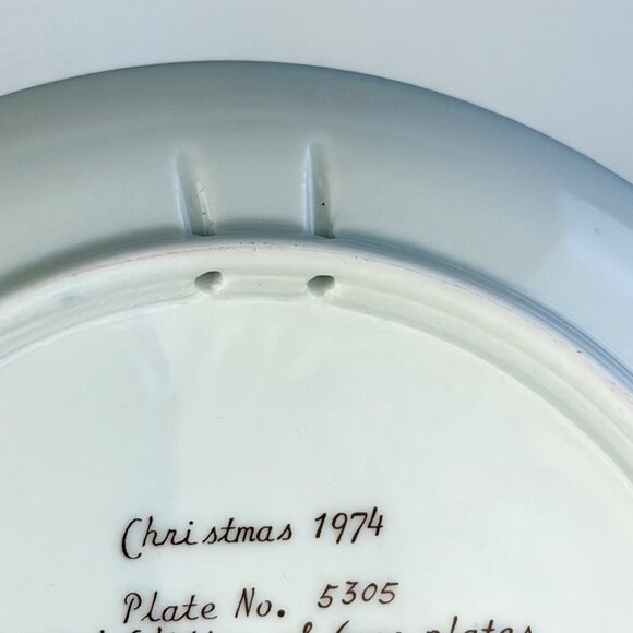 1974 Lindner “Peace on Earth” Blue 24K Gold Christmas Plate, H.H. Lihs, Germany - Picture 8 of 10